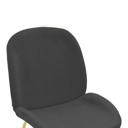 Chair Maley pakoworld dark grey velvet-gold metal 47x60x90cm