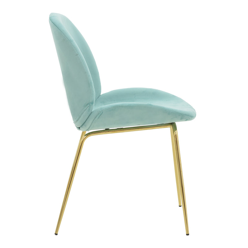 Chair Maley pakoworld green elvet-gold metal 47x60x90cm