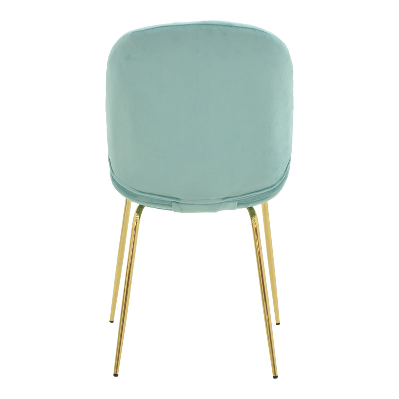 Chair Maley pakoworld green elvet-gold metal 47x60x90cm