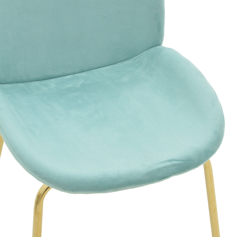 Chair Maley pakoworld green elvet-gold metal 47x60x90cm