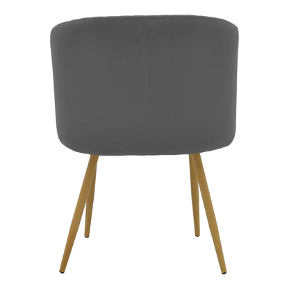 Chair Anelie pakoworld dark grey velvet-natural metal leg 45x59x78cm