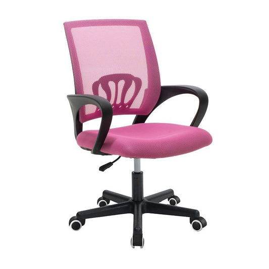 Office chair Berto I pakoworld mesh fabric pink 56x47x81-91cm