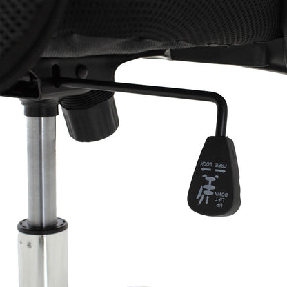 Manager office chair Joel I pakoworld fabric mesh black 60x60x109-118cm