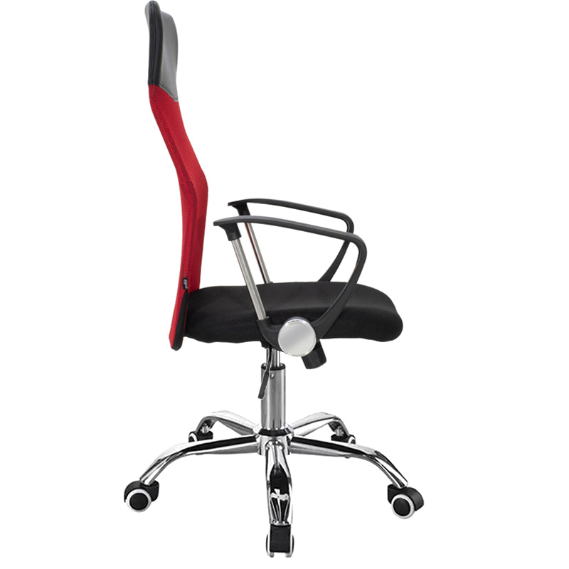 Manager office chair Joel I pakoworld fabric mesh black-red 60x60x109-118cm