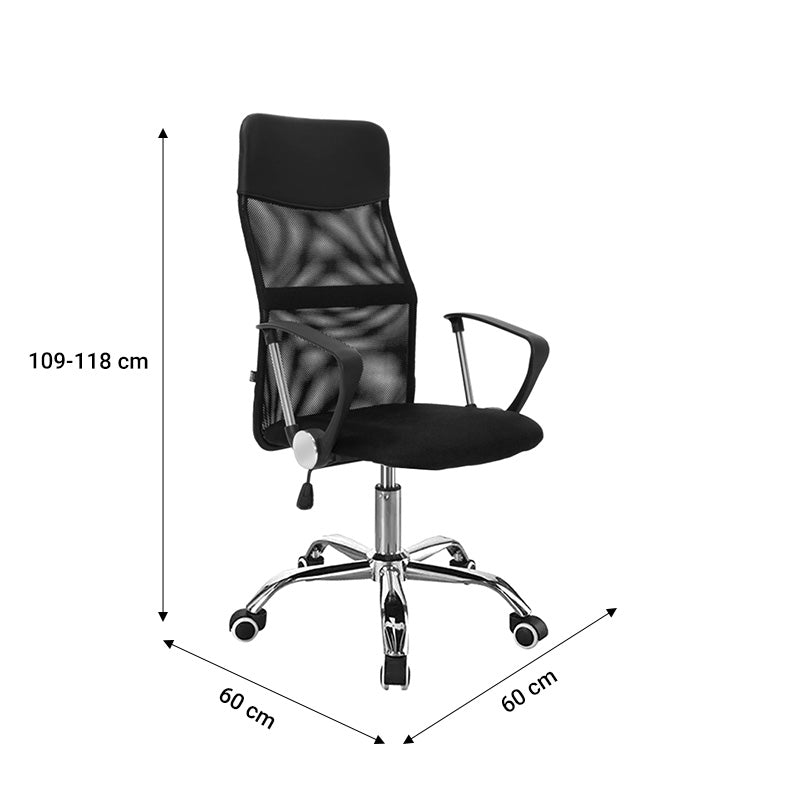 Manager office chair Joel I pakoworld fabric mesh black-red 60x60x109-118cm