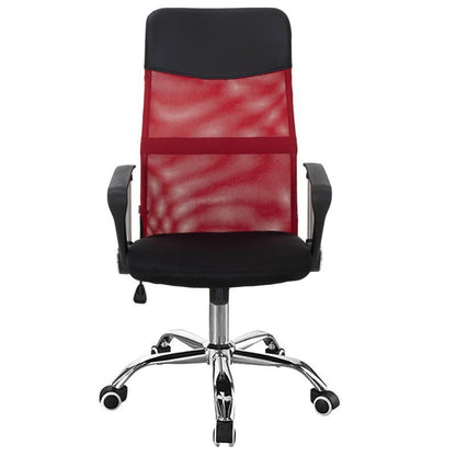 Manager office chair Joel I pakoworld fabric mesh black-red 60x60x109-118cm