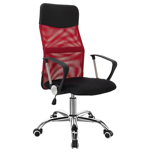 Manager office chair Joel I pakoworld fabric mesh black-red 60x60x109-118cm