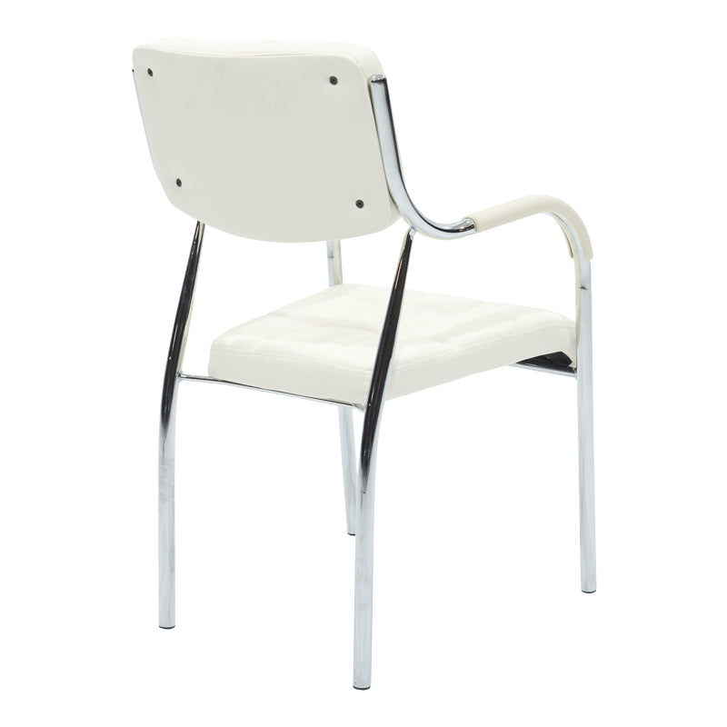 Stackable guest chair Otlen white pu-chrome leg 47x45x87cm