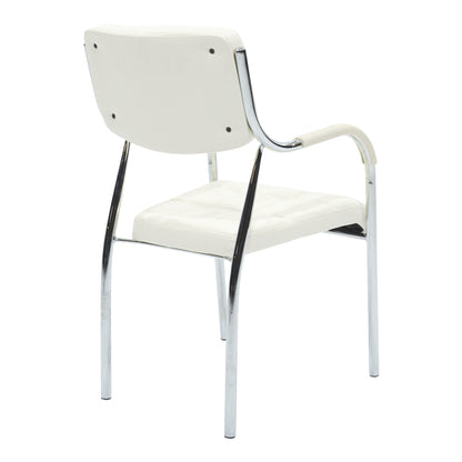 Stackable guest chair Otlen white pu-chrome leg 47x45x87cm