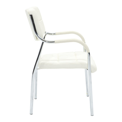 Stackable guest chair Otlen white pu-chrome leg 47x45x87cm