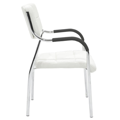 Stackable guest chair Otlen pakoworld white pu-chrome leg 47x45x87cm