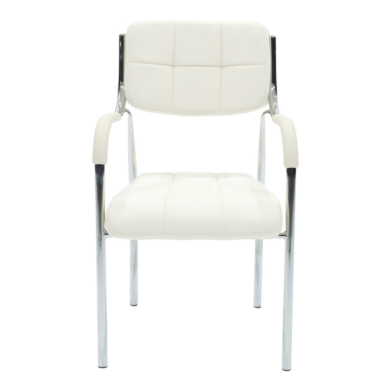 Stackable guest chair Otlen white pu-chrome leg 47x45x87cm