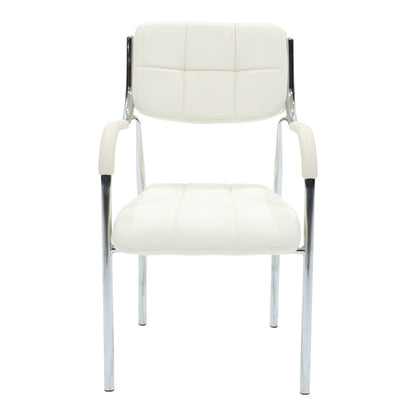 Stackable guest chair Otlen white pu-chrome leg 47x45x87cm