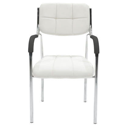 Stackable guest chair Otlen pakoworld white pu-chrome leg 47x45x87cm
