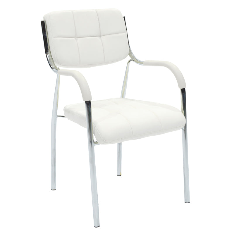 Stackable guest chair Otlen white pu-chrome leg 47x45x87cm