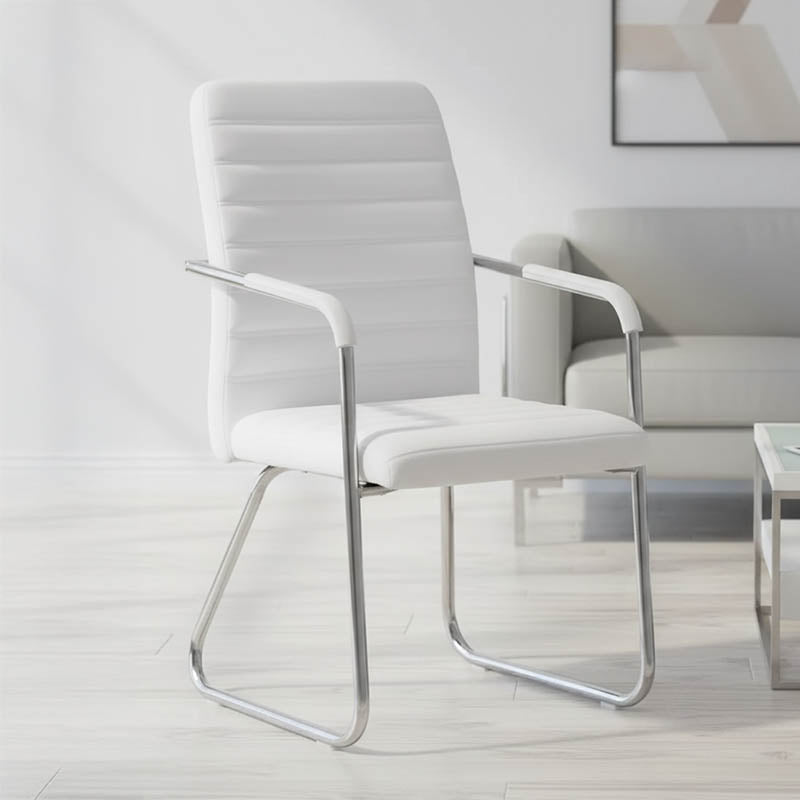 Guest chair Sefine white pu-chrome leg 53x45x97cm