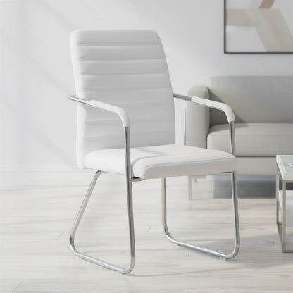 Guest chair Sefine white pu-chrome leg 53x45x97cm