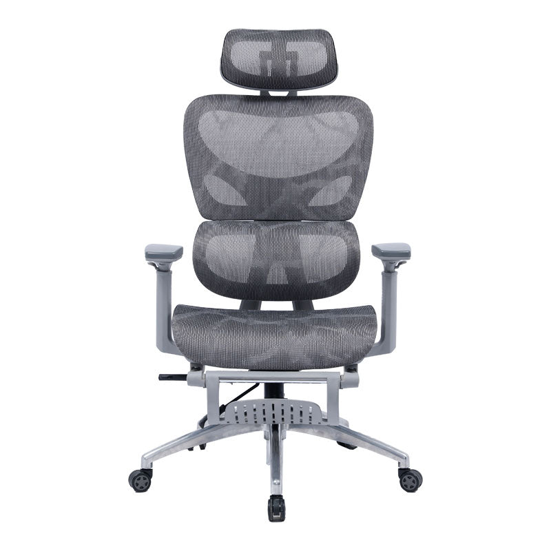 Office chair manager with footrest Thelonius pakoworld mesh grey