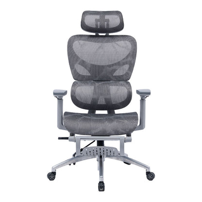 Office chair manager with footrest Thelonius pakoworld mesh grey