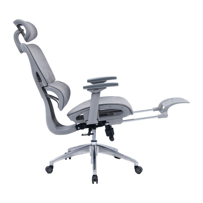 Office chair manager with footrest Thelonius pakoworld mesh grey