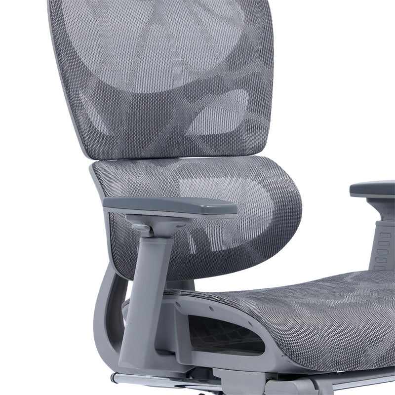 Office chair manager with footrest Thelonius pakoworld mesh grey