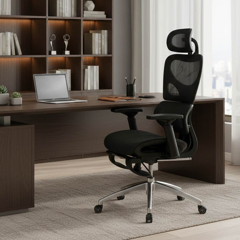 Office chair manager with footrest Thelonius mesh black