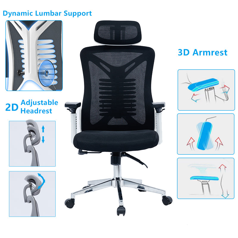 Office chair manager Andrew mesh black-white
