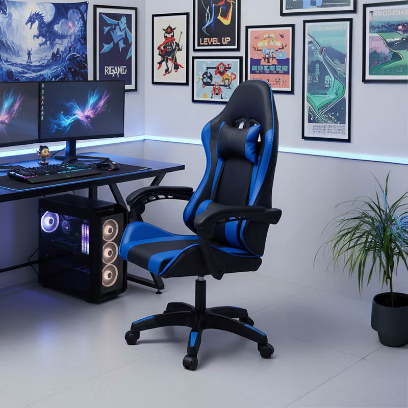 Office Gaming chair William PU black-blue