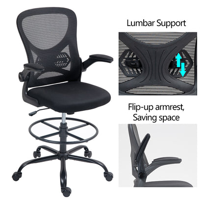Work chair manager Derzio mesh black fabric 62x53x131cm