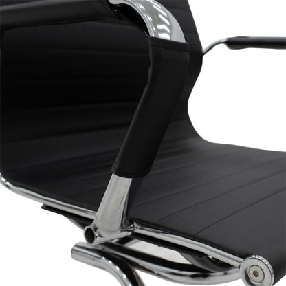 Valter pakoworld guest office chair black pu 55.5x48x88cm