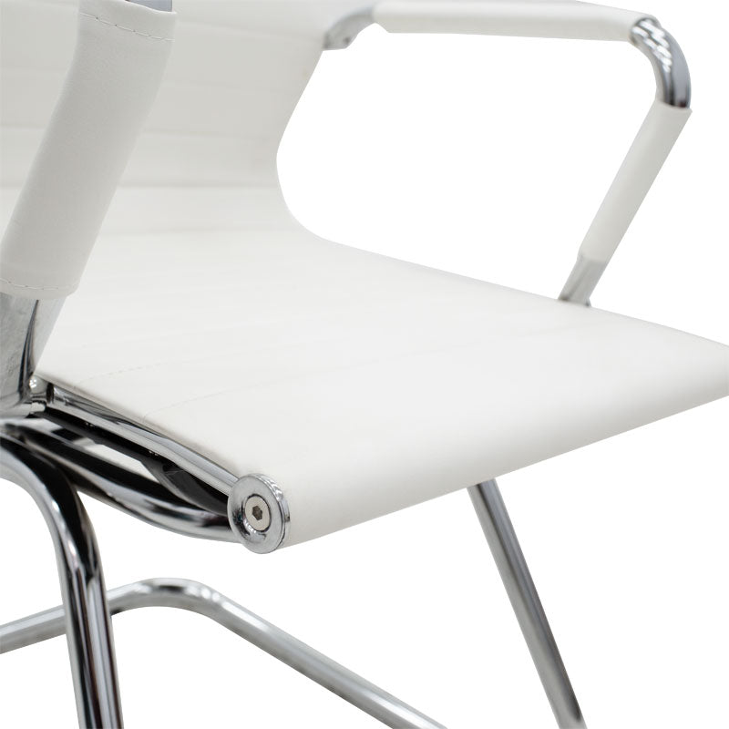Visitor office chair Valter pakoworld white pu 55.5x48x88cm