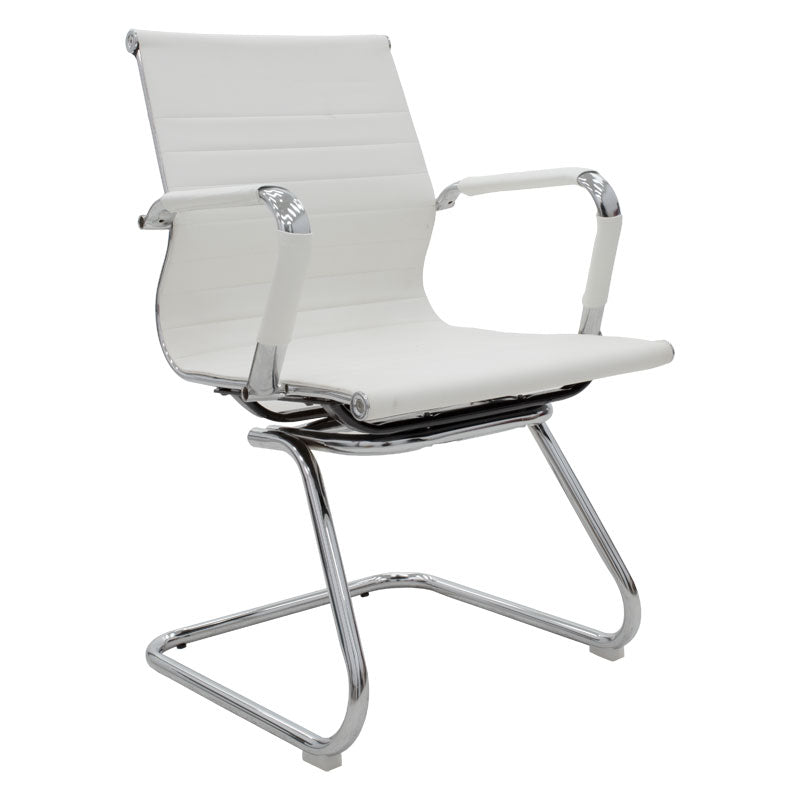 Visitor office chair Valter pakoworld white pu 55.5x48x88cm
