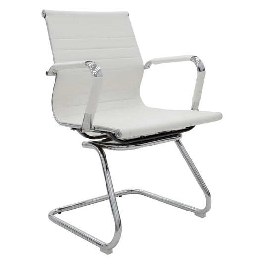 Visitor office chair Valter pakoworld white pu 55.5x48x88cm