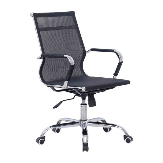 Office chair Noctis pakoworld black mesh fabric 55.5x48x92cm