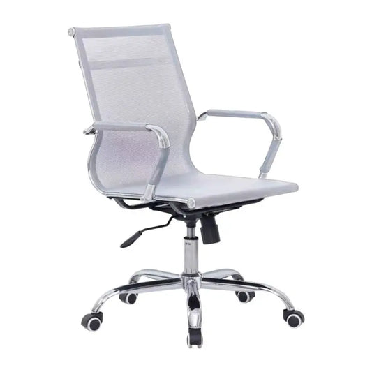 Office chair Noctis pakoworld white mesh fabric 55.5x48x88cm