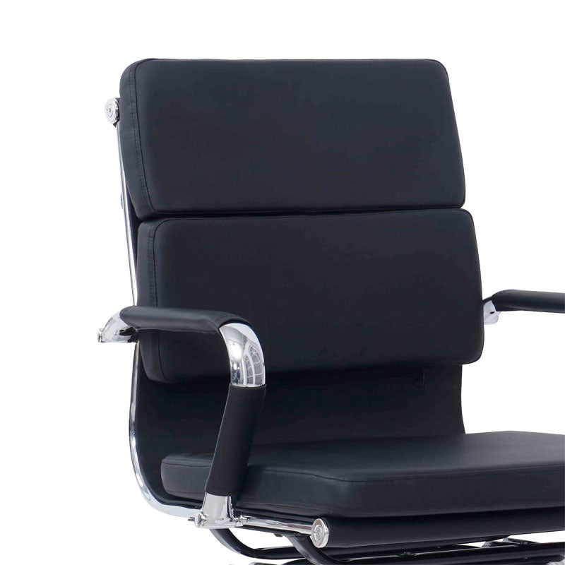 Visitor office chair Tokyo pakoworld black pu 55.5x48x88cm