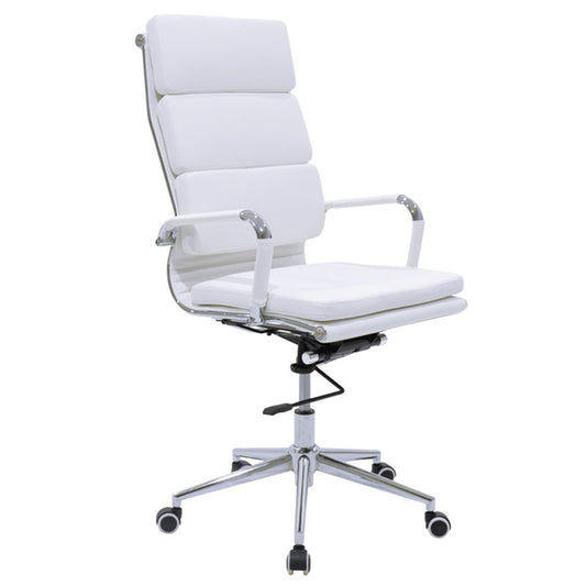 Manager office chair Tokyo pakoworld with white pu 55.5x52x108cm