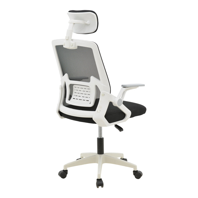 Manager office chair Serjo pakoworld white-black pp-mesh fabric 75x65x128cm