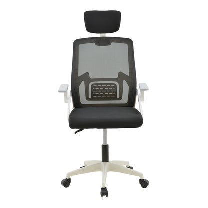 Manager office chair Serjo pakoworld white-black pp-mesh fabric 75x65x128cm