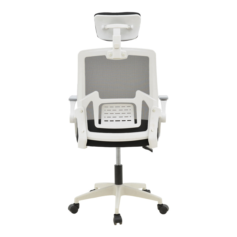 Manager office chair Serjo pakoworld white-black pp-mesh fabric 75x65x128cm