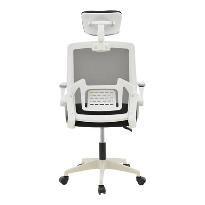 Manager office chair Serjo pakoworld white-black pp-mesh fabric 75x65x128cm