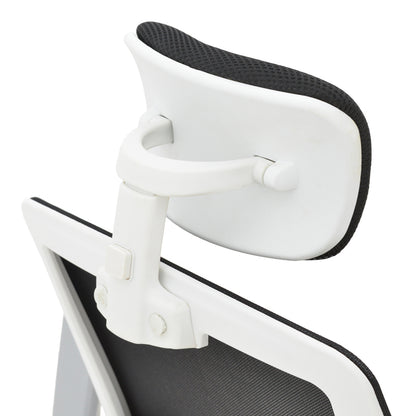 Manager office chair Serjo pakoworld white-black pp-mesh fabric 75x65x128cm