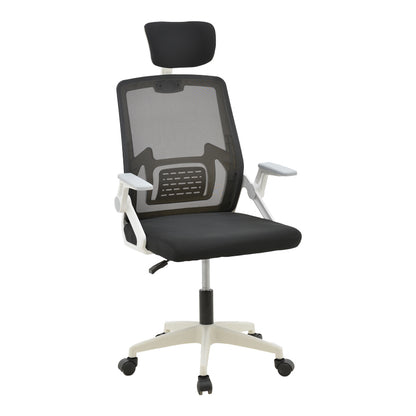 Manager office chair Serjo pakoworld white-black pp-mesh fabric 75x65x128cm