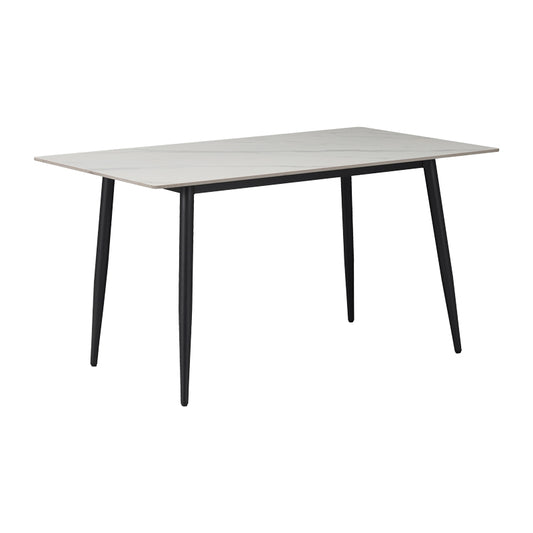 Dining table Gustas pakoworld white marble sintered stone-black metal 120x60x75cm