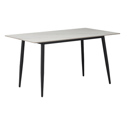 Dining table Gustas pakoworld white marble sintered stone-black metal 160x80x75cm