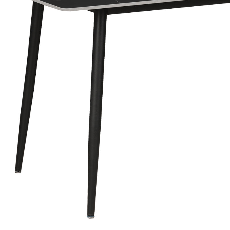 Dining table Gustas black marble sintered stone -black metal leg 120x60x75cm
