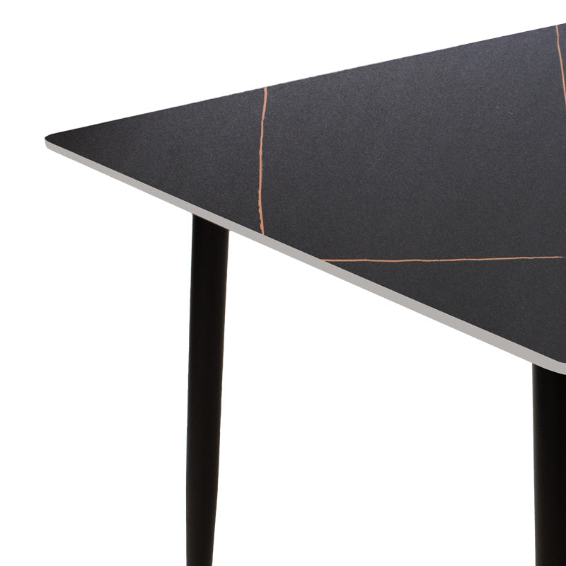 Dining table Gustas black marble sintered stone -black metal leg 120x60x75cm