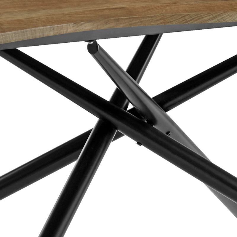 Dining table Jonal pakoworldwith MDF surface in walnut- black metal legs 180x90x76 cm