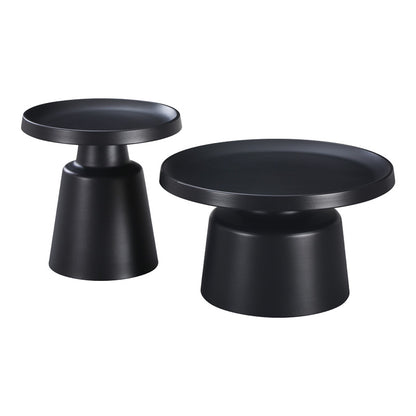Coffee table Ginoze 2 pieces set in black color metal