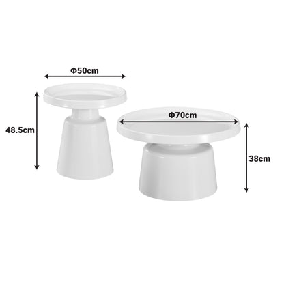 Coffee table Ginoze 2 pieces set in black color metal
